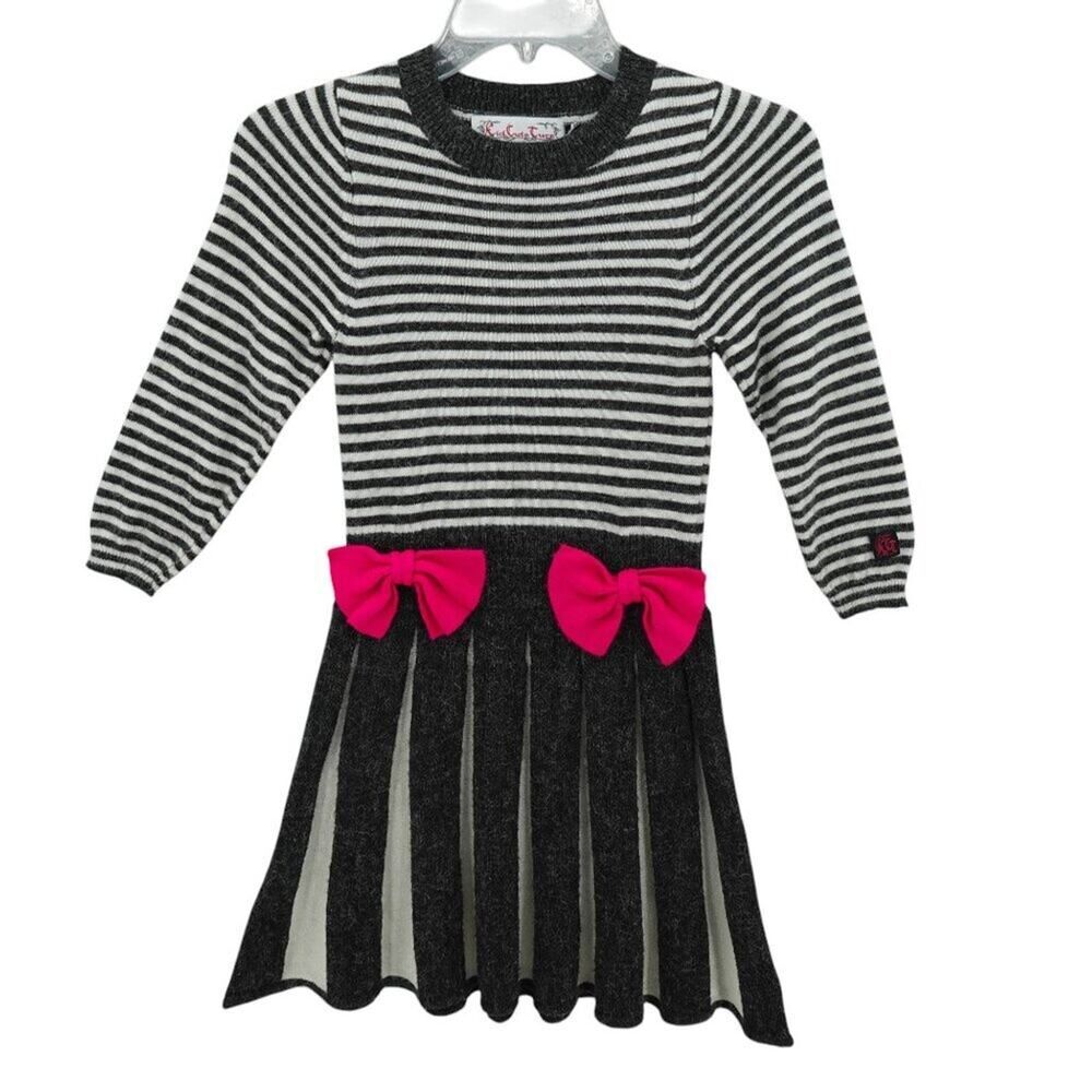 KidCuteTure Striped Bow Pleated Dress Size 8